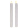 Ganz Remote Ready, Blow-Out Feature White 1 x 8.5 Resin LED Taper Candles, Set of 2