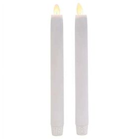 Ganz Remote Ready, Blow-Out Feature White 1 x 8.5 Resin LED Taper Candles, Set of 2