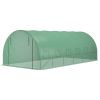Outsunny 19.7' x 9.8' x 6.6' Plastic Greenhouse Cover Replacement, Heavy Duty Waterproof Tarp for Hoop House, Sheeting with 12 Windows, Door & Reinfor