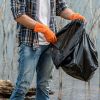 Pack of 25 Black Trash Bags 43 x 48 Thickness 17 Micron High Density Polyethylene Garbage Can Liners 43x48 Tear Resistant 45 Gallon Trash Liners for O