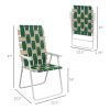 Outsunny Set of 2 Patio Folding Chairs, Classic Outdoor Camping Chairs, Portable Lawn Chairs for Camping, Garden, Pool, Beach, Backyard w/ Armrests, G