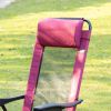 Outsunny Folding Patio Chairs Set of 2, Outdoor Deck Chair with Adjustable Sling Back, Camping Chair with Removable Headrest for Garden, Backyard, Law