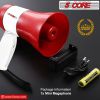 5Core Megaphone Bullhorn Speaker 30W Bull Horn Rechargeable Mini Cheer Megafono 800 Yards Range Loudspeaker W Siren Recording Ergonomic Handle for Coa