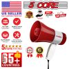 5Core Megaphone Bullhorn Speaker 30W Bull Horn Rechargeable Mini Cheer Megafono 800 Yards Range Loudspeaker W Siren Recording Ergonomic Handle for Coa