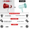 5Core Megaphone Bullhorn Speaker 30W Bull Horn Rechargeable Mini Cheer Megafono 800 Yards Range Loudspeaker W Siren Recording Ergonomic Handle for Coa