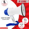 5Core Megaphone Bullhorn Speaker 30W Bull Horn Battery Power Mini Cheer Megafono 800 Feet Range Loudspeaker w Siren Recording Ergonomic Handle for Coa
