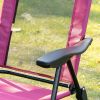 Outsunny Folding Patio Chairs Set of 2, Outdoor Deck Chair with Adjustable Sling Back, Camping Chair with Removable Headrest for Garden, Backyard, Law