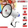 5Core Megaphone Bullhorn Speaker 20W Bull Horn Battery Power Cheer Megafono 300 Meters Range Loudspeaker W Siren Recording Ergonomic Handle for Coache