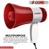 5Core Megaphone Bullhorn Speaker 30W Bull Horn Rechargeable Mini Cheer Megafono 800 Yards Range Loudspeaker W Siren Recording Ergonomic Handle for Coa