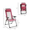 Outsunny Folding Patio Chairs Set of 2, Outdoor Deck Chair with Adjustable Sling Back, Camping Chair with Removable Headrest for Garden, Backyard, Law