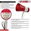 5Core Megaphone Bullhorn Speaker 30W Bull Horn Rechargeable Mini Cheer Megafono 800 Yards Range Loudspeaker W Siren Recording Ergonomic Handle for Coa