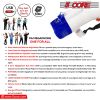 5Core Megaphone Bullhorn Speaker 30W Bull Horn Battery Power Mini Cheer Megafono 800 Feet Range Loudspeaker w Siren Recording Ergonomic Handle for Coa