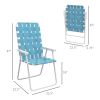 Outsunny Set of 2 Patio Folding Chairs, Classic Outdoor Camping Chairs, Portable Lawn Chairs for Camping, Garden, Pool, Beach, Backyard w/ Armrests, B