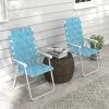 Outsunny Set of 2 Patio Folding Chairs, Classic Outdoor Camping Chairs, Portable Lawn Chairs for Camping, Garden, Pool, Beach, Backyard w/ Armrests, B