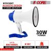 5Core Megaphone Bullhorn Speaker 30W Bull Horn Battery Power Mini Cheer Megafono 800 Feet Range Loudspeaker w Siren Recording Ergonomic Handle for Coa