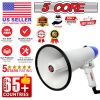 5Core Megaphone Bullhorn Speaker 20W Bull Horn Battery Power Cheer Megafono 300 Meters Range Loudspeaker W Siren Recording Ergonomic Handle for Coache