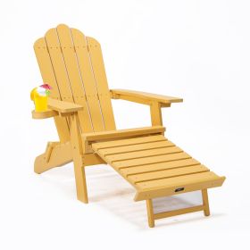 TALE Folding Adirondack Chair With Pullout Ottoman Green (Option: AC02Y)