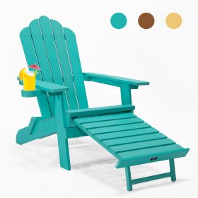TALE Folding Adirondack Chair With Pullout Ottoman Green (Option: AC02G)