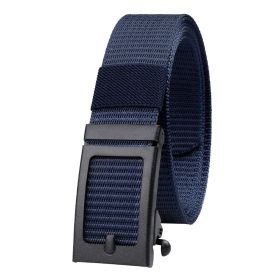 Men's Fashion Ratchet Belt Golf Belt; 1 3/8inch Quick Release Automatic Slide Buckle Nylon Web Webbing Belt For Outdoor Work; Military Tactical Belt (Color: Navy blue, size: 3.4x125cm/1.34x49inch)