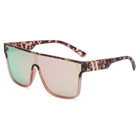 Square Sunglasses Fashion Sun Glasses Men One Piece Sunglass Mountaineering Colorful Shades Male Luxry Brand UV400 Eyewear (Lens Color: hawksbill pink)