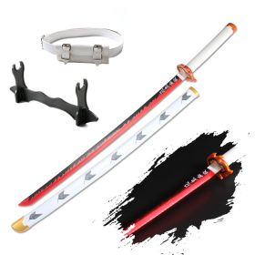 41″ LED Light Up Demon Slayer Sword Katana Japanese Anime Cosplay Samurai Swords Tanjiro Nichirin Sword withholder And Belt (Color: Kyoujurou)