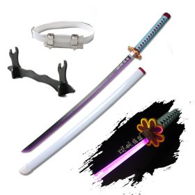 41″ LED Light Up Demon Slayer Sword Katana Japanese Anime Cosplay Samurai Swords Tanjiro Nichirin Sword withholder And Belt (Color: Mitsuri)