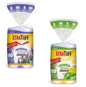 Extra Strong Kitchen Trash Bags, Kitchen Drawstring Trash Bags, Lavender Scent, Lemon Scent, Disposable Bin Bag, Drawstring Thickened Garbage Bin Bags (Color: Lavande)