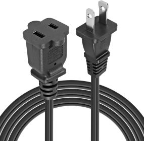 5Core AC Power Cord 15 Ft US Polarized Male to Female 2 Prong Extension Adapter Cords 16AWG 125V 1/2/12 Pc - EXC BLK 15FT (QTY: 15 Feet)
