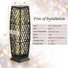 2 Pieces Solar-Powered Diamond Wicker Floor Lamps with Auto LED Light