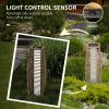 Outsunny Solar Floor Lamp, Outdoor Rattan Garden Lantern Pathway Light & Decorative Driveway Lighting with Auto On/Off LED Lights for Porch, Yard, Law