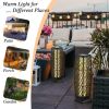2 Pieces Solar-Powered Diamond Wicker Floor Lamps with Auto LED Light