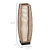 Outsunny Solar Floor Lamp, Outdoor Rattan Garden Lantern Pathway Light & Decorative Driveway Lighting with Auto On/Off LED Lights for Porch, Yard, Law
